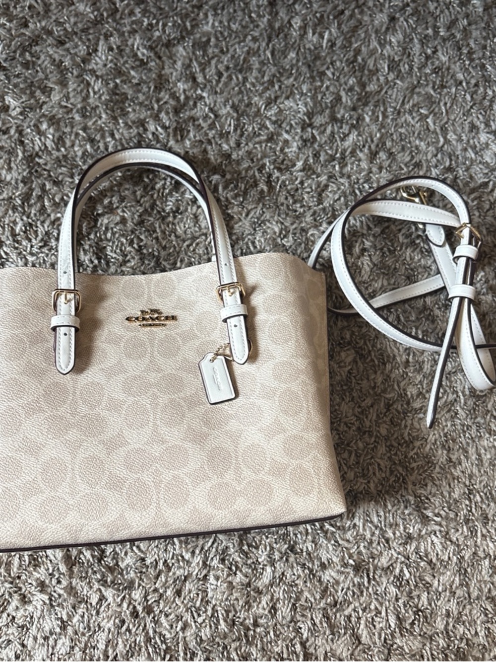 Coach Satchel in Chalk/Cream with Gold Hardware